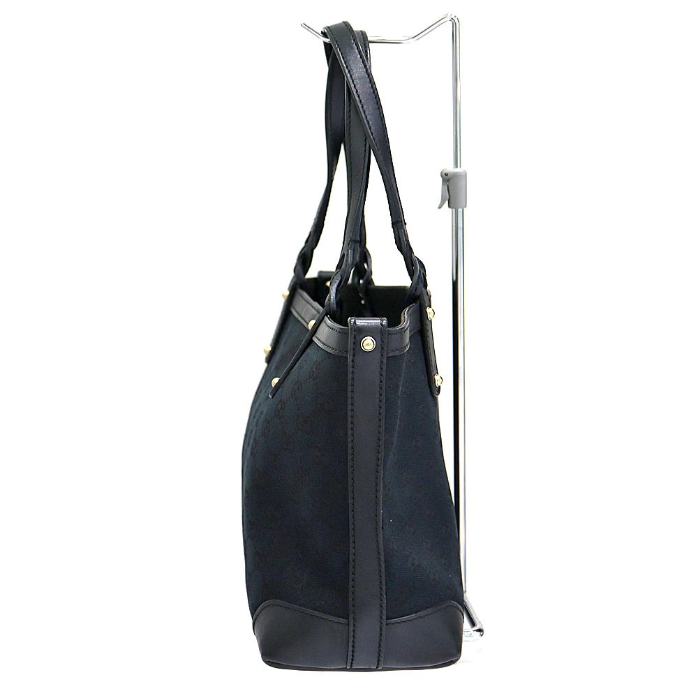 Gucci Tote Bag Canvas Leather Black GG - Picture 3 of 10